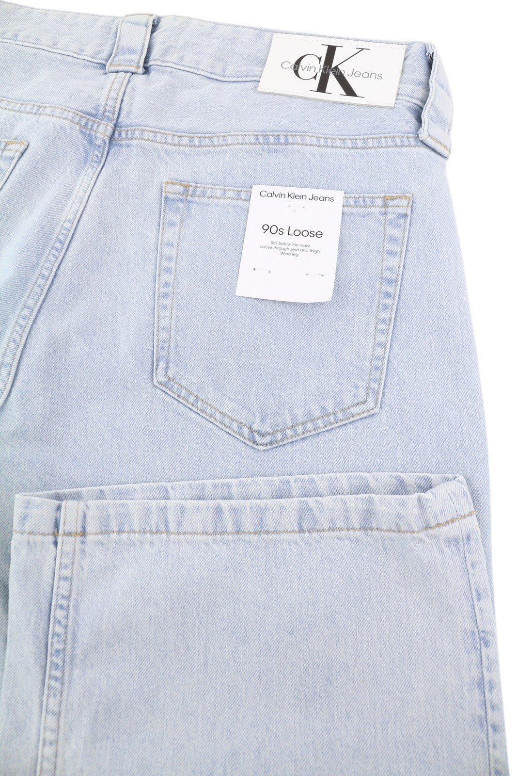 CALVIN KLEIN 90s Loose Pleated Men Jeans W32 Washed Blue Vintage Wide RRP272