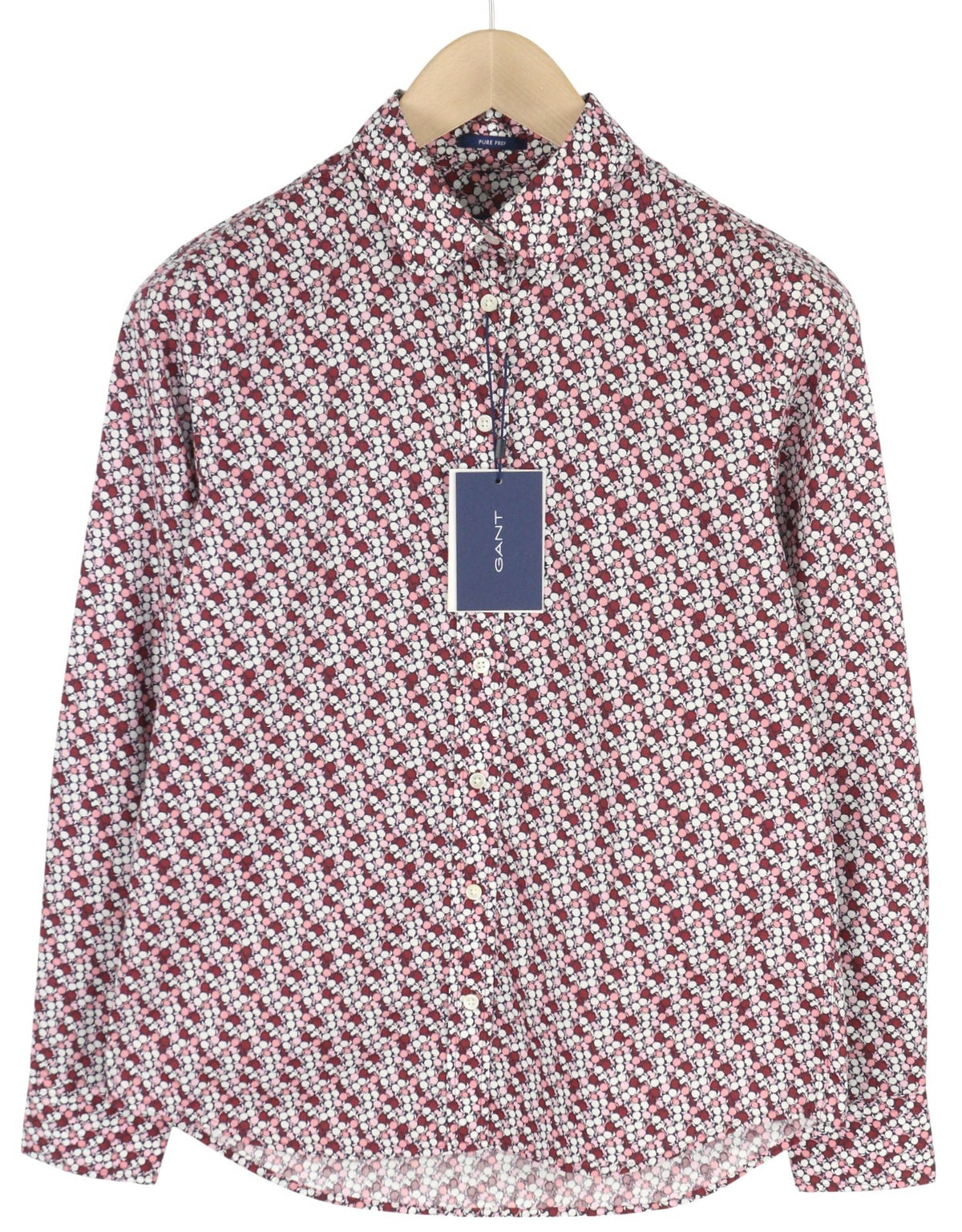 Stretch-Hemd mit Knopfleiste und Herbstprint