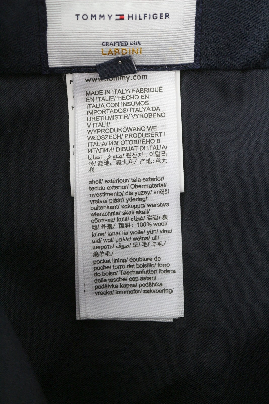 TOMMY HILFIGER x Lardini Men Trousers W31 Blue Slim Wool Textured RRP179