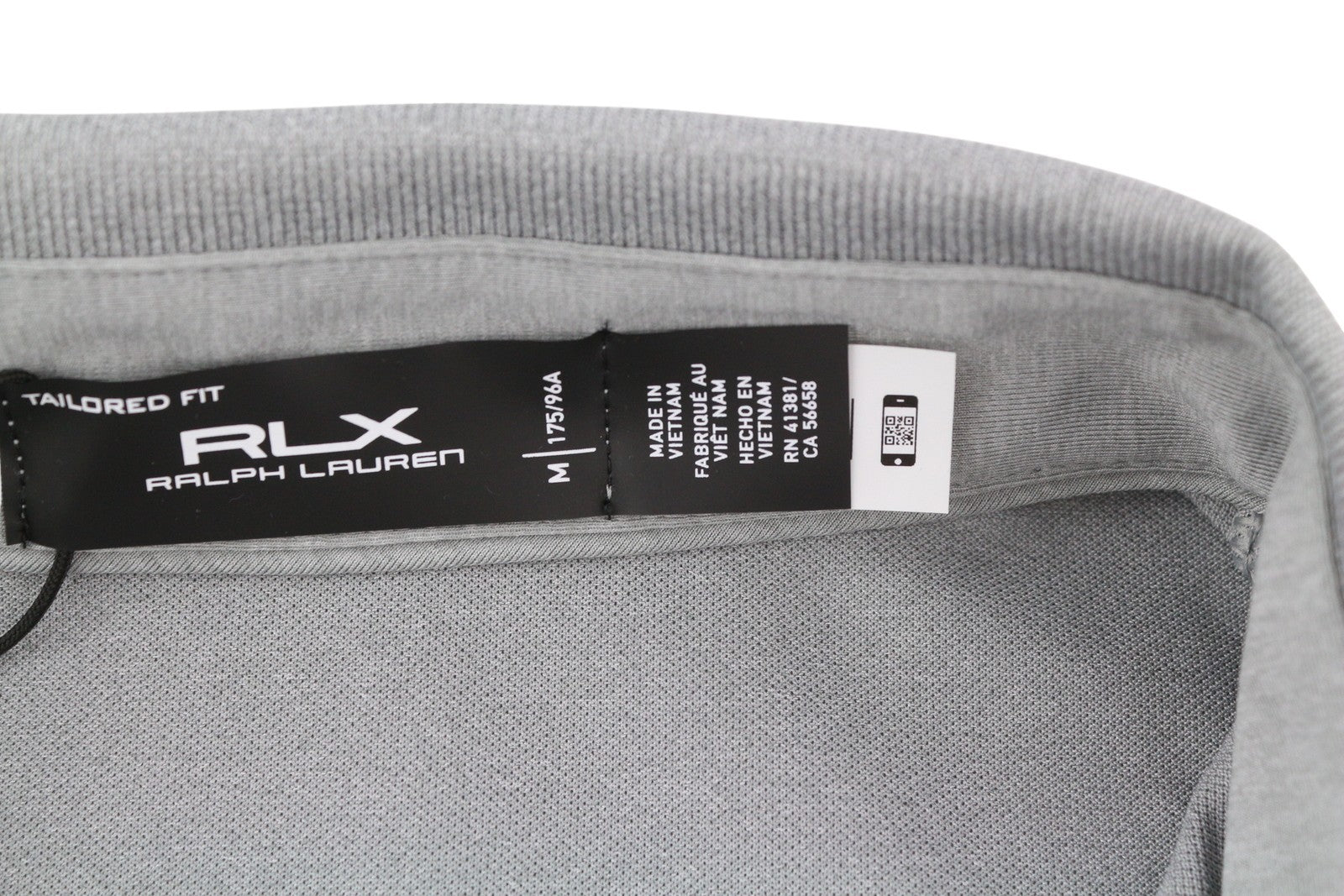 RLX RALPH LAUREN Golf Men T-Shirt M Grey Tailored Fit Bear Logo Short Sleeve