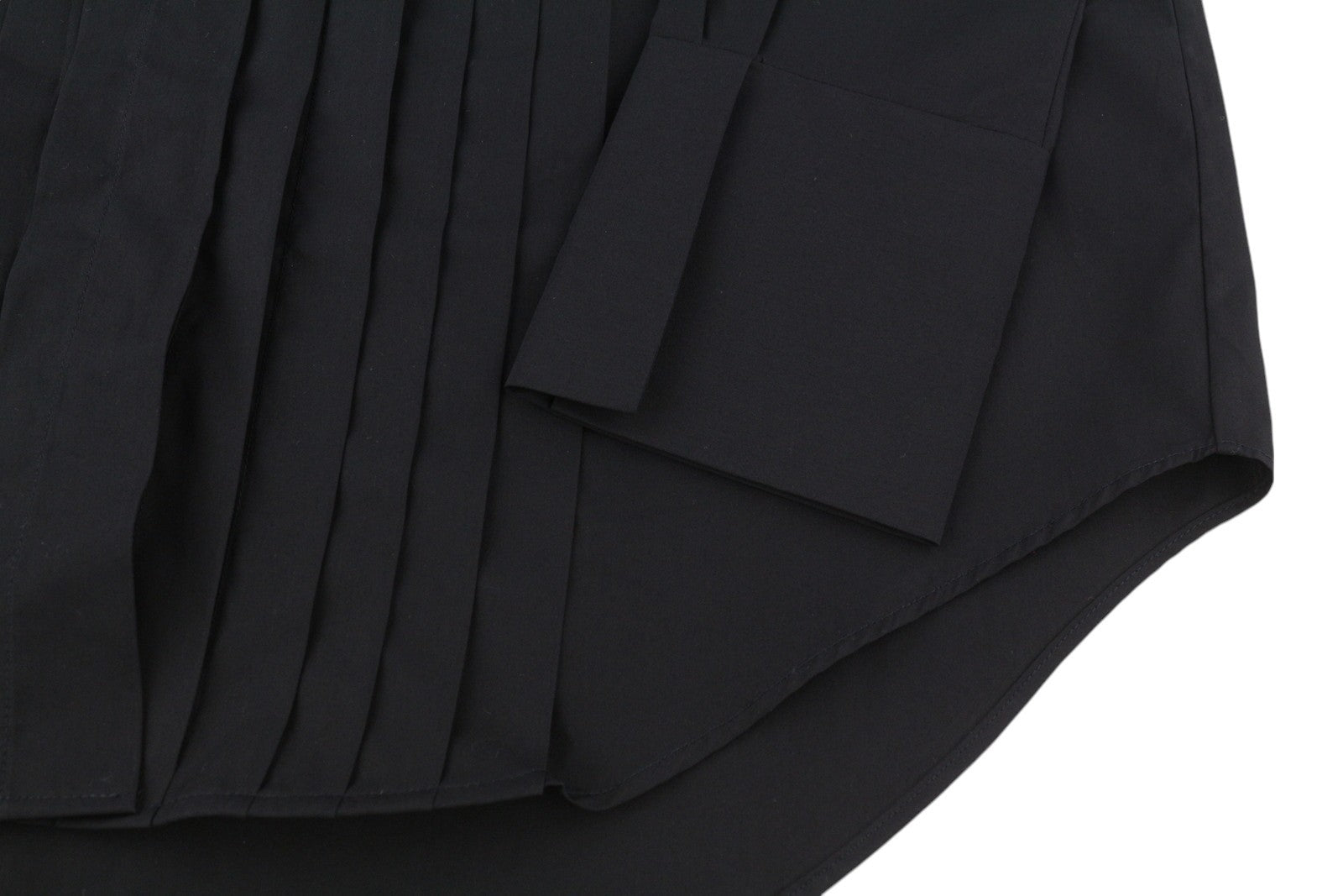 GANT Tux Pleated Relaxed Women Shirt EU32 Black Band Neck Button-Up Long Sleeve
