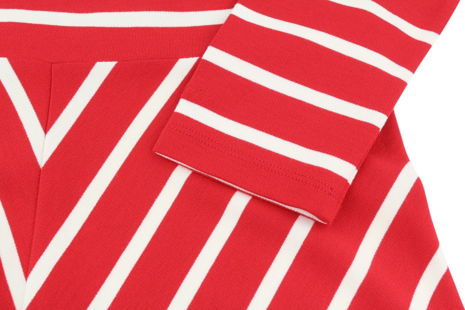 GANT Striped Women Dress S Red Jersey Round Neck 3/4 Sleeve Knee-Length