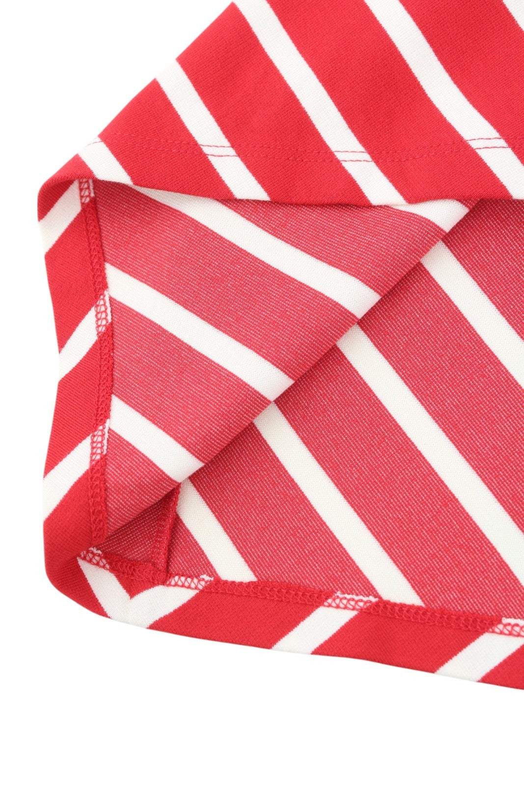 GANT Striped Women Dress S Red Jersey Round Neck 3/4 Sleeve Knee-Length