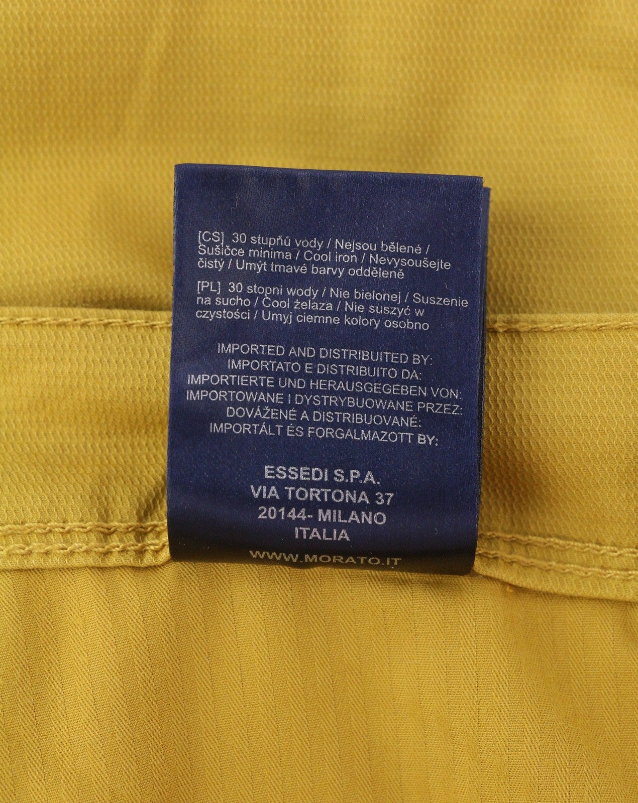 ANTONY MORATO Keith Men Trousers W28 Yellow Textured Skinny Zip Fly Casual