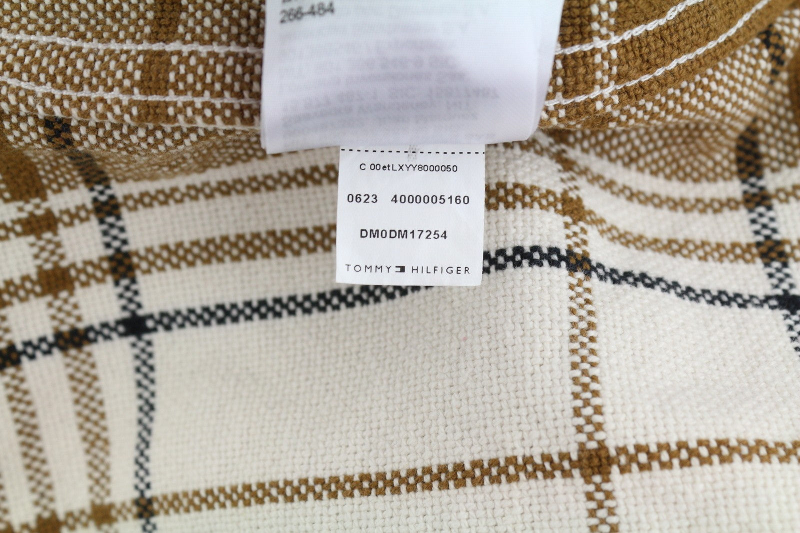 TOMMY HILFIGER Brushed Check Men Shirt XL Brown Flannel Overshirt Button-Up