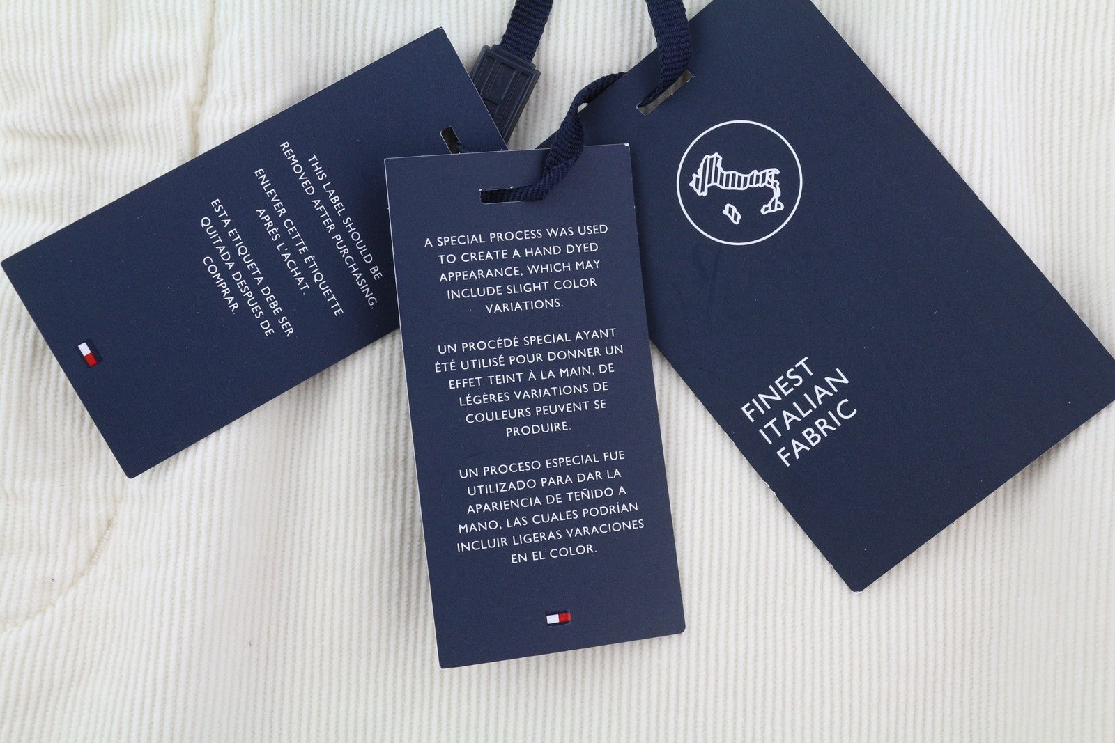 TOMMY HILFIGER Denton Chino Stretch Men Trousers W36/L32 White Cord Straight