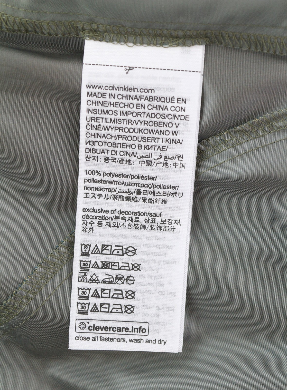 CALVIN KLEIN Men Trousers L Grey Elastic Waist Shiny Zip Cargo Track Pants