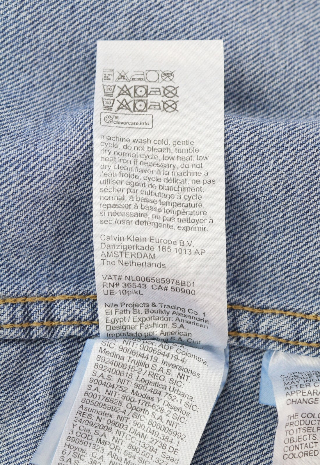 CALVIN KLEIN Men Jacket L Blue Denim Trucker Oversized Snap Button