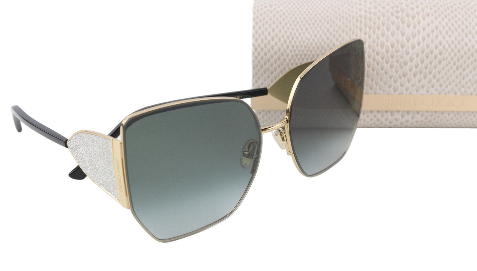 JIMMY CHOO River/S Women Sunglasses OS Gold Tone Shiny Butterfly Tint RRP385