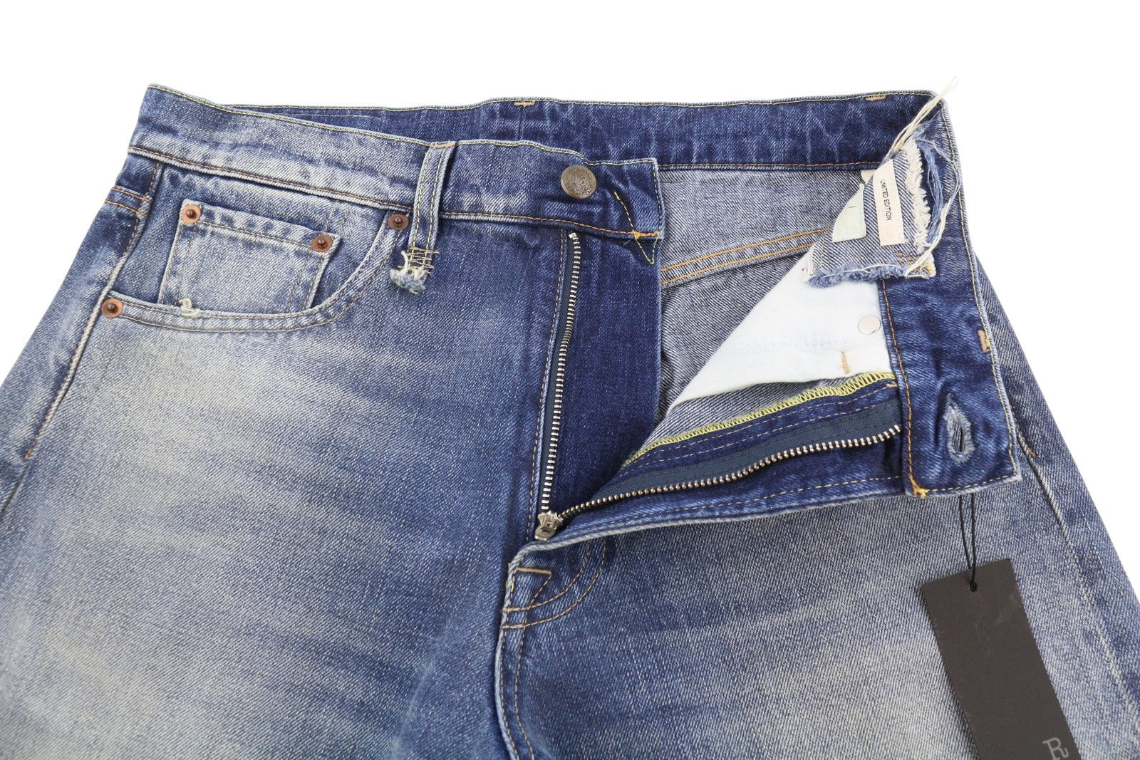 R13 Cuffed Boyfriend Women Jeans 25 Abyss Selvedge Blue Limited Edition PS26