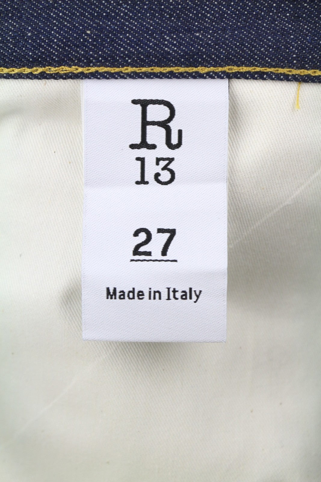 R13 Lisa Baggy Women Jeans 27 Bain Blue Rigid Zipper Denim Long