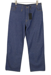 R13 Damon Pleated Wide Leg Women Jeans ~W34 Lennon Blue Rigid Zip Fly Denim