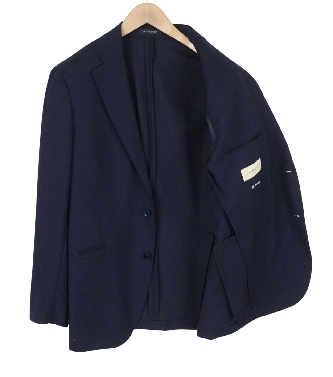 SUITSUPPLY La Spalla Soho Men Suit UK44R / W36 Blue Wool Notch Lapel 2 Piece