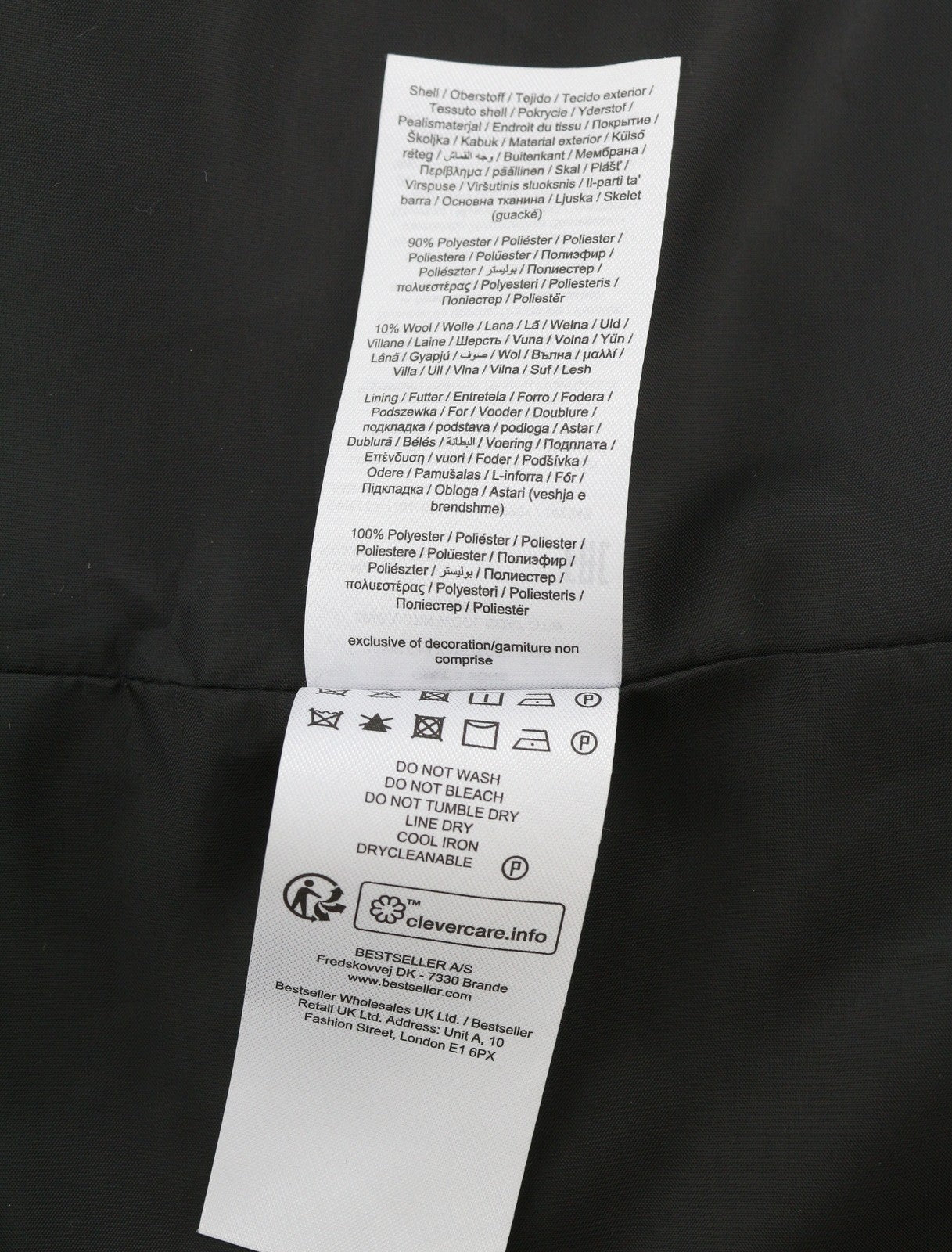 ONLY & SONS Justin Wool Men Coat L Brown Melange Notch Lapel Button-Up Lined