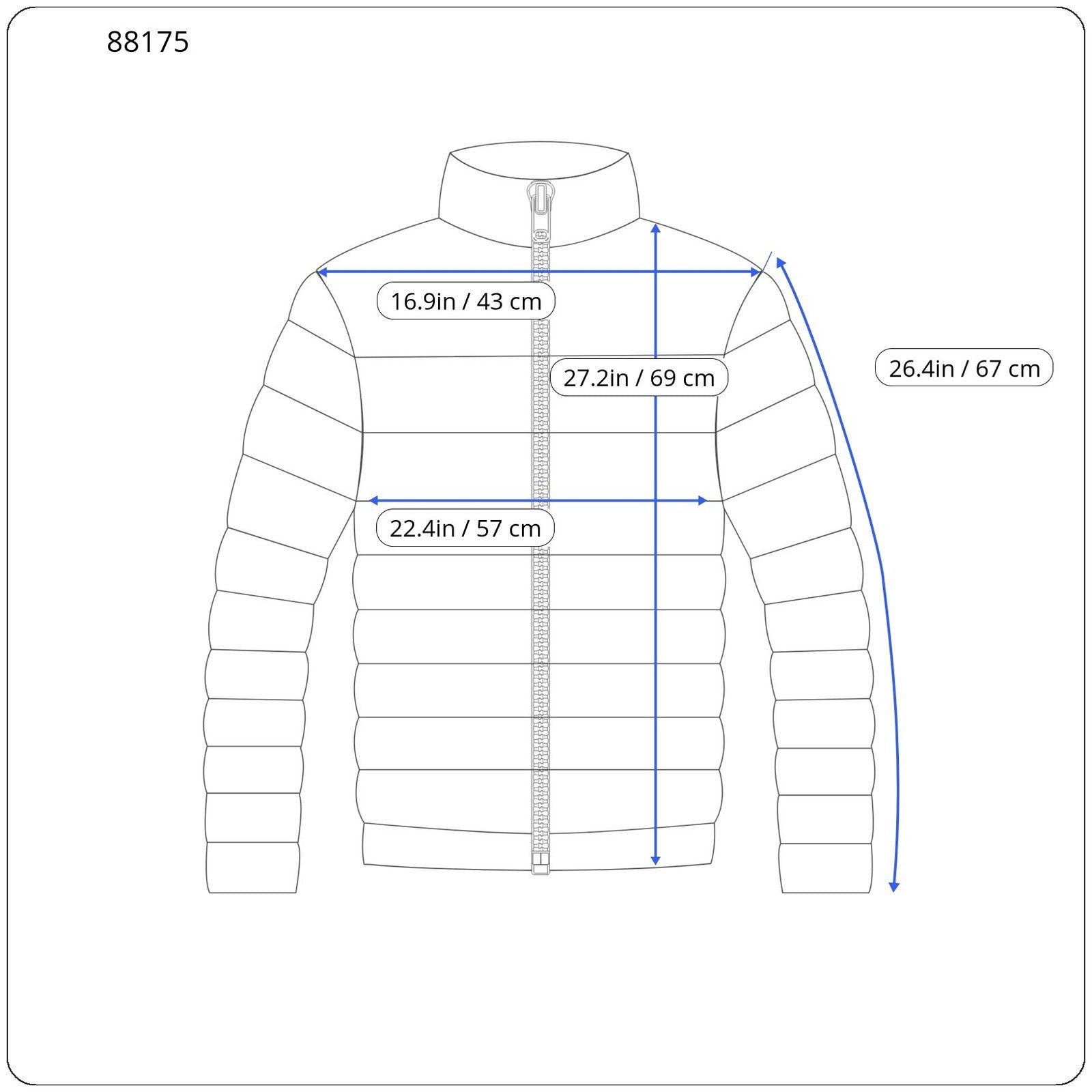 TED LAPIDUS Men Jacket M Blue Down Filled Quilted High Neck Full Zip Puffer