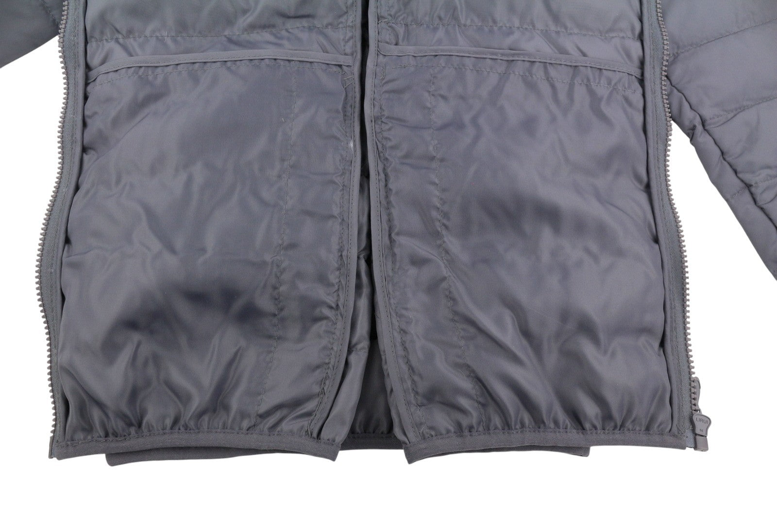 TED LAPIDUS Men Jacket S Grey Down Filled Quilted High Neck Full Zip Puffer