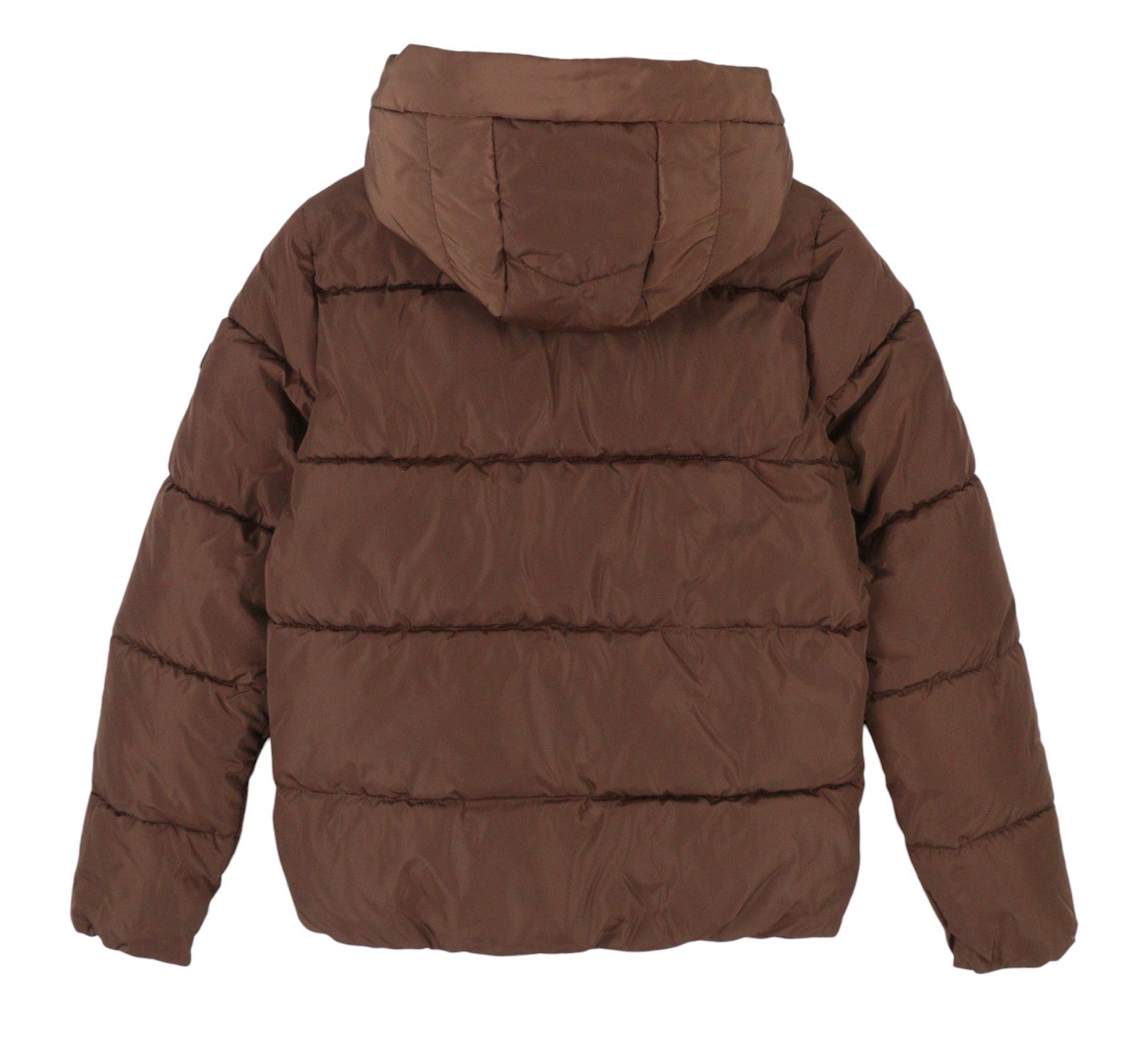 ONLY Lada Short Women Jacket XS Brown Padded Quilted Hooded Full Zip Puffer