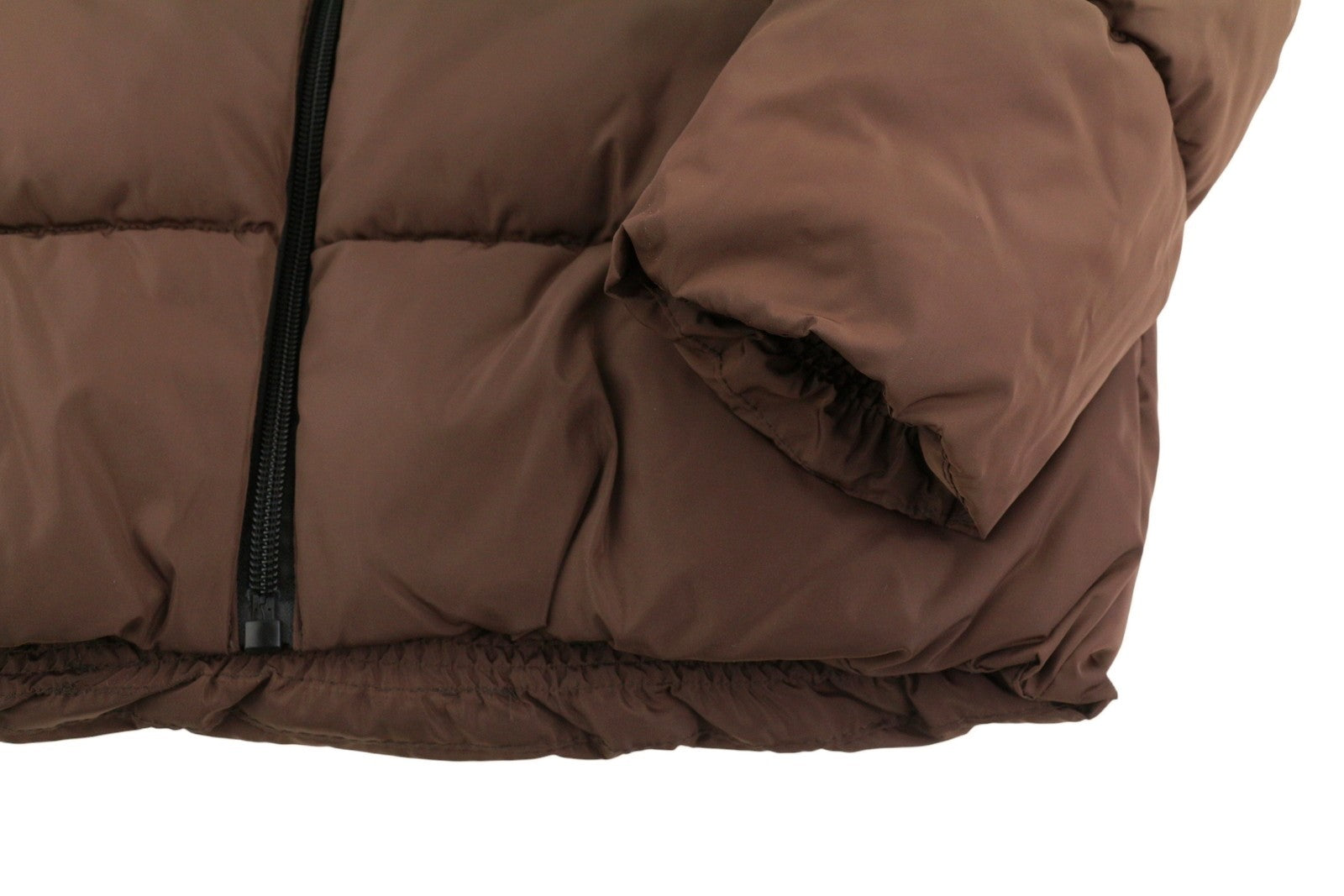 ONLY Lada Short Women Jacket XS Brown Padded Quilted Hooded Full Zip Puffer