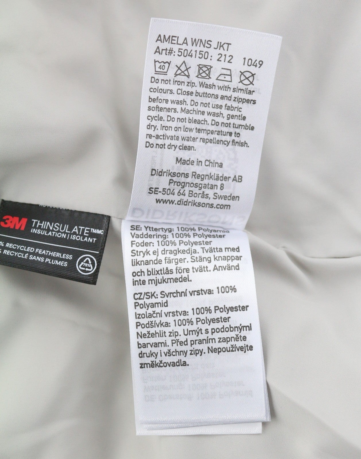 DIDRIKSONS Amela Women Jacket EU42 Ivory 3M Thinsulate Water Repellent RRP195