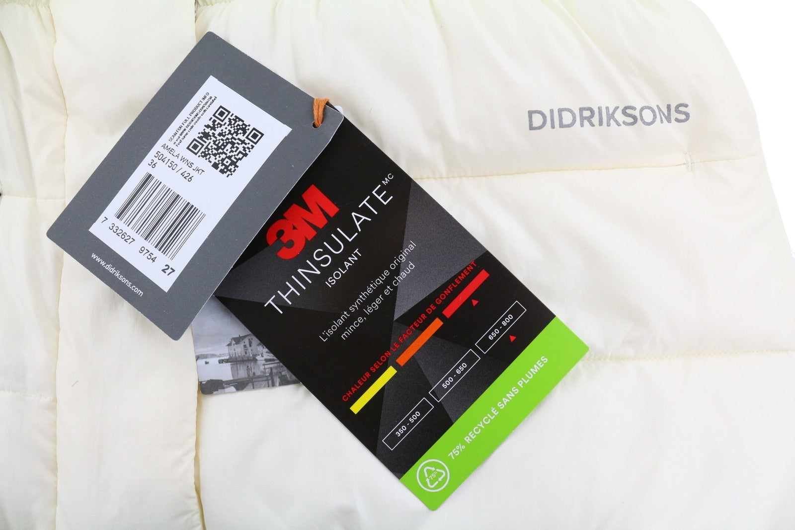 DIDRIKSONS Amela Women Jacket EU36 Ivory 3M Thinsulate Water Repellent RRP195