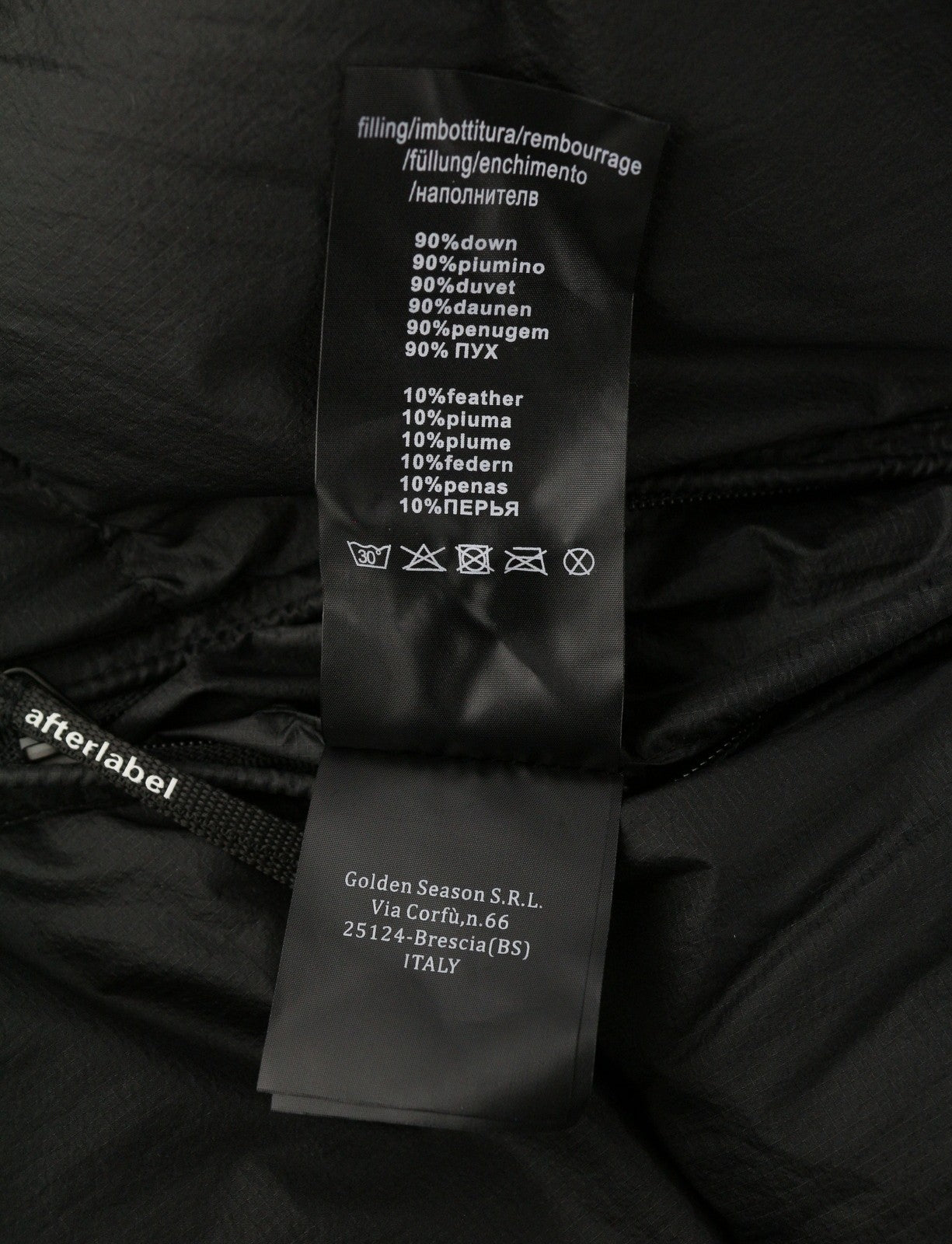 AFTER LABEL Yukon Women Jacket M Black Down Filled Quilted Hooded Puffer RRP540