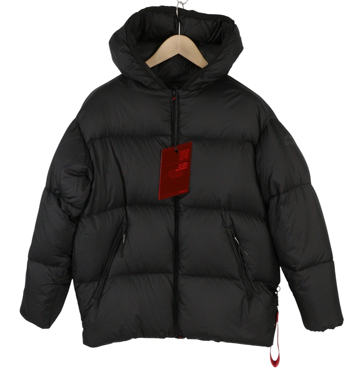 AFTER LABEL Yukon Women Jacket M Black Down Filled Quilted Hooded Puffer RRP540