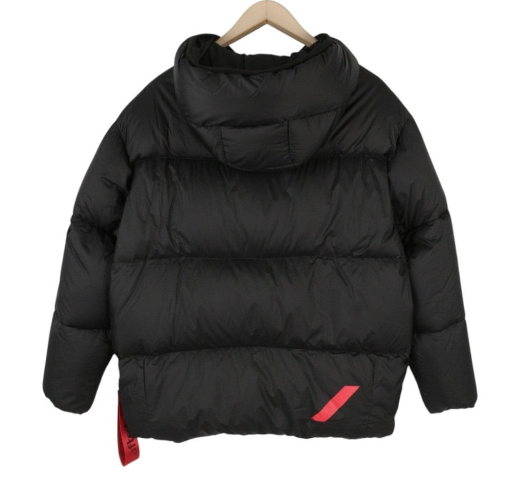 AFTER LABEL Yukon Women Jacket M Black Down Filled Quilted Hooded Puffer RRP540