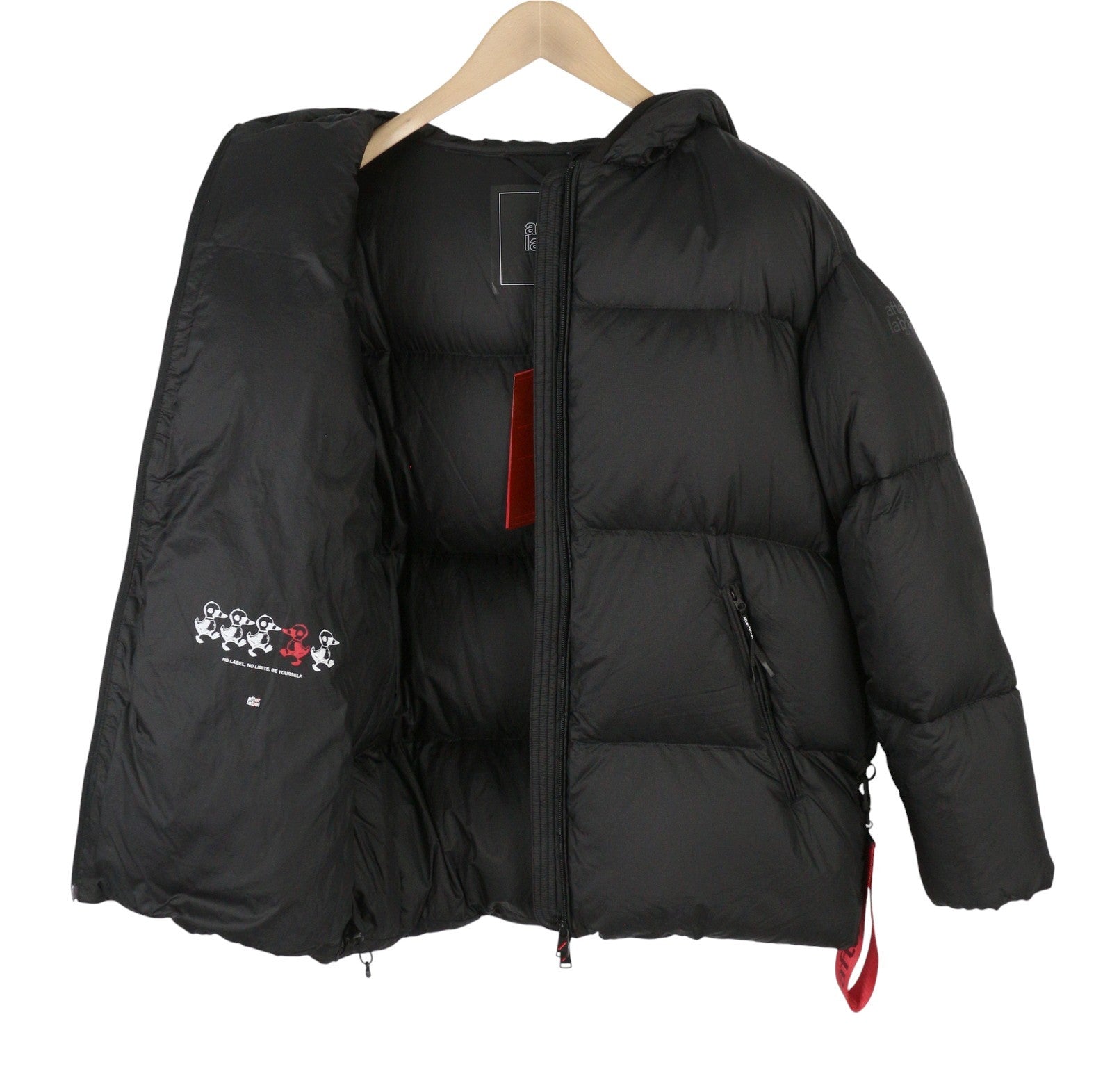 AFTER LABEL Yukon Women Jacket M Black Down Filled Quilted Hooded Puffer RRP540