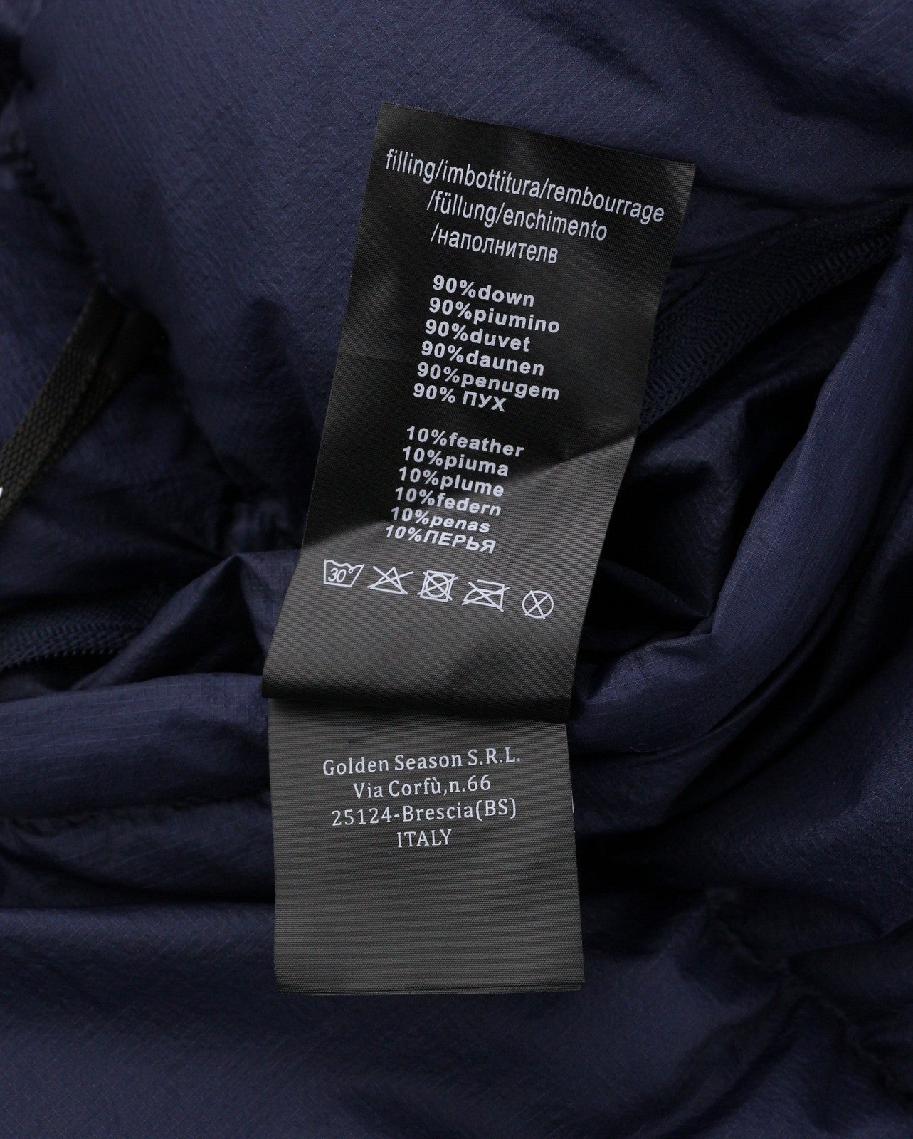 AFTER LABEL Quebec Men Jacket XL Blue Down Filled Quilted Hooded Puffer RRP500