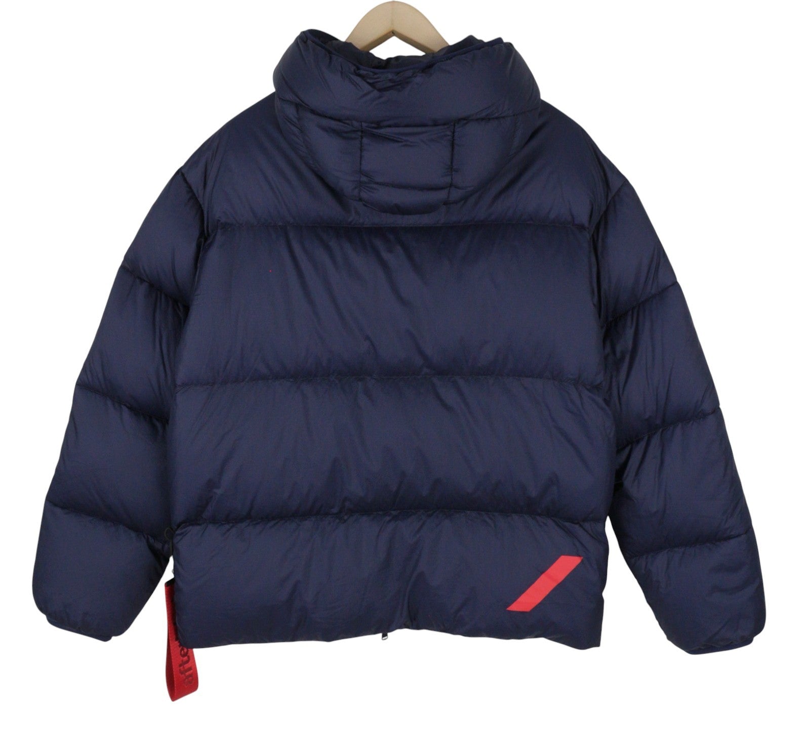 AFTER LABEL Quebec Men Jacket L Blue Down Filled Quilted Hooded Puffer RRP500