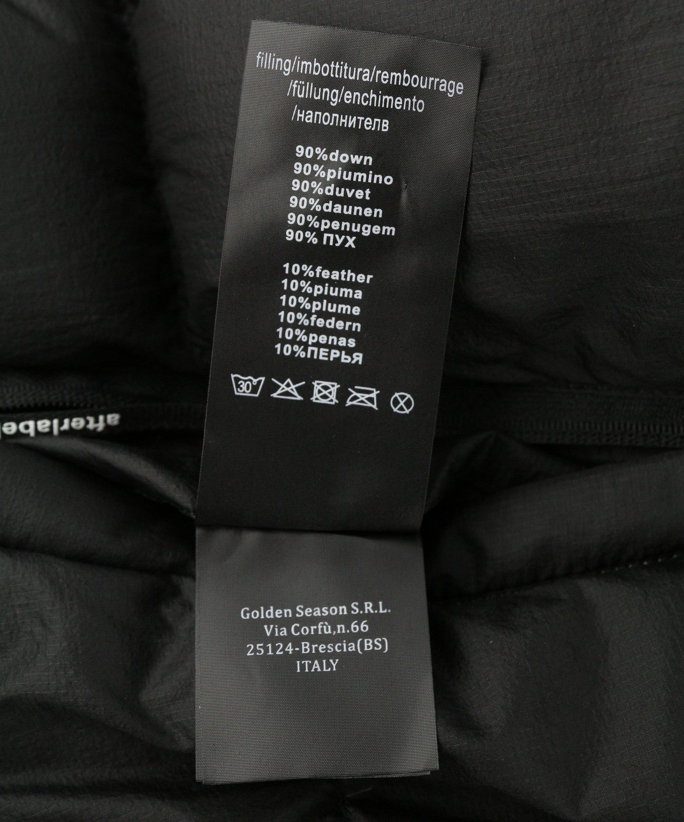 AFTER LABEL Quebec Men Jacket L Black Down Filled Quilted Hooded Puffer RRP500