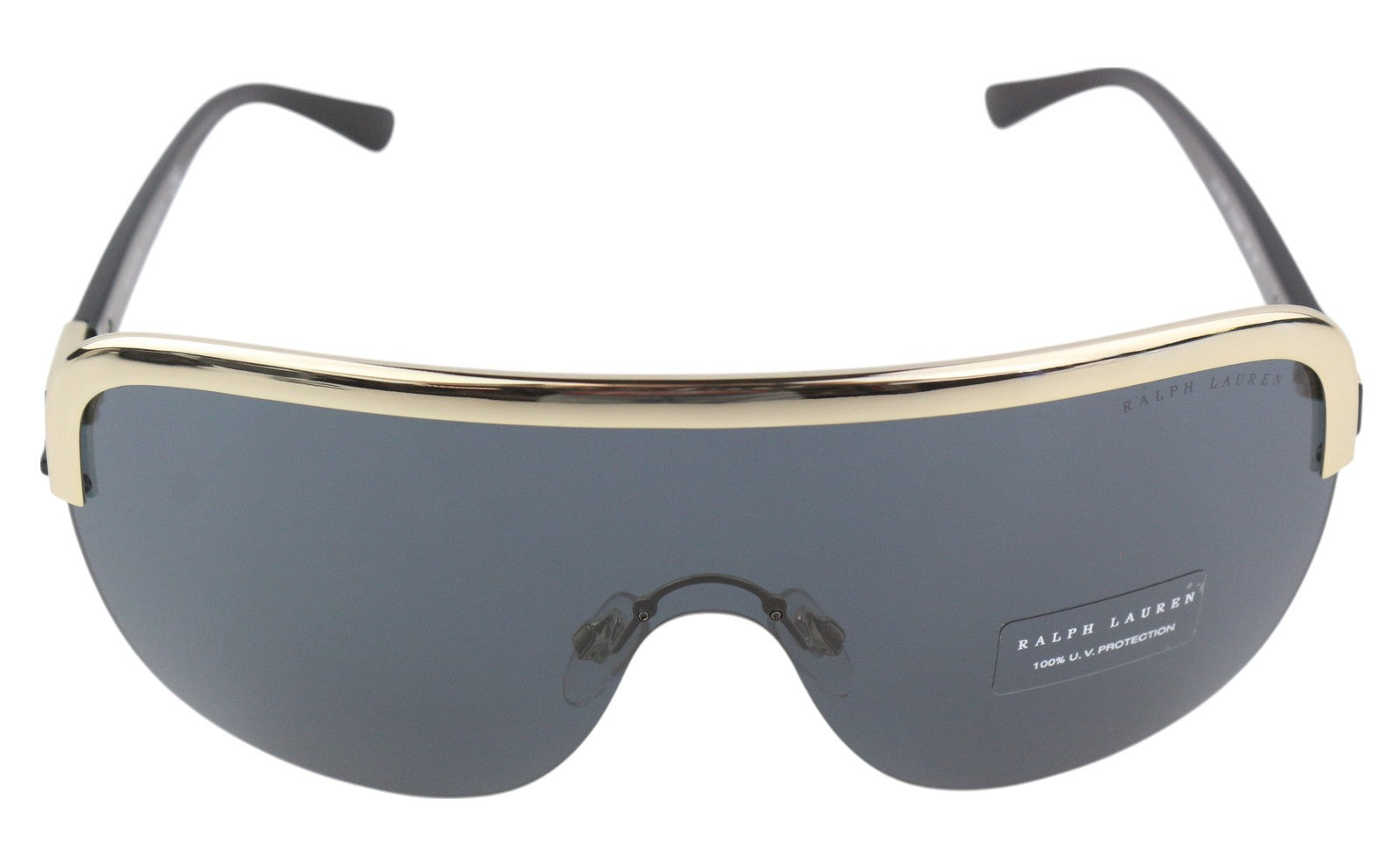 RALPH LAUREN 0RL7057 Women Sunglasses OS Black UV Gold Accent Casual Frame