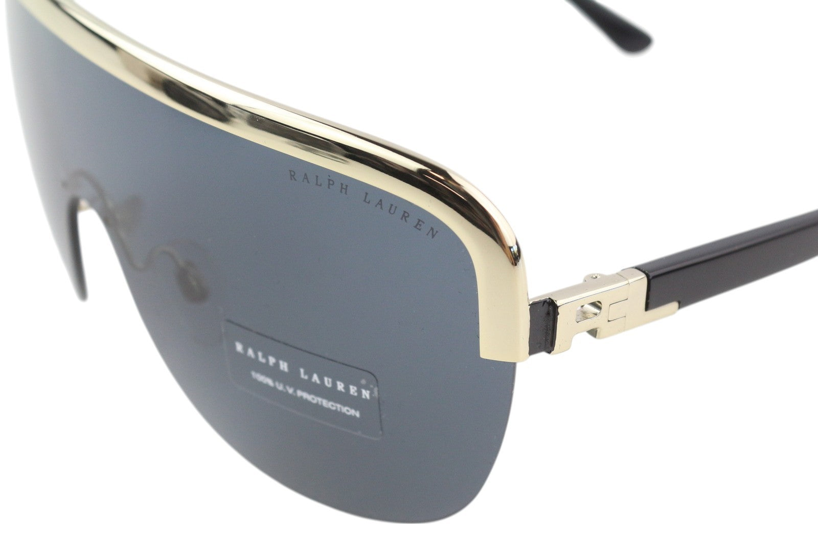 RALPH LAUREN 0RL7057 Women Sunglasses OS Black UV Gold Accent Casual Frame