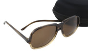 RENOR Women Sunglasses OS Brown Patterned Square Tinted Casual Unisex