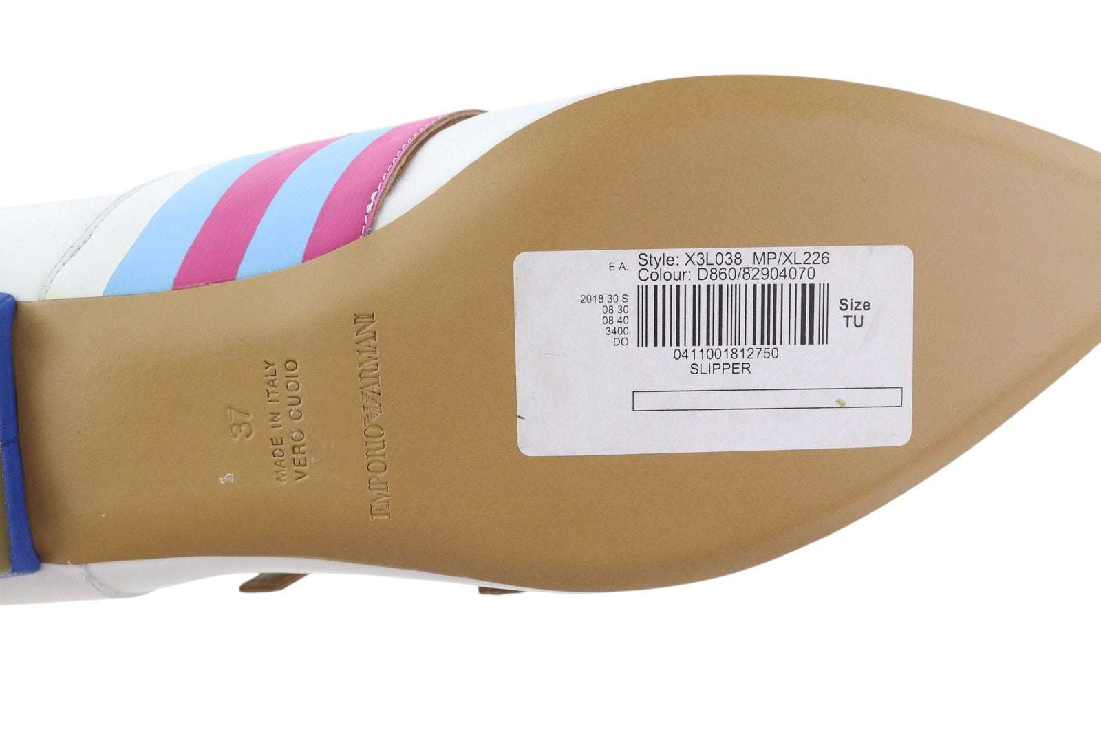 EMPORIO ARMANI X3L038 Women Shoes EU37 White Leather Double Monk Pointed