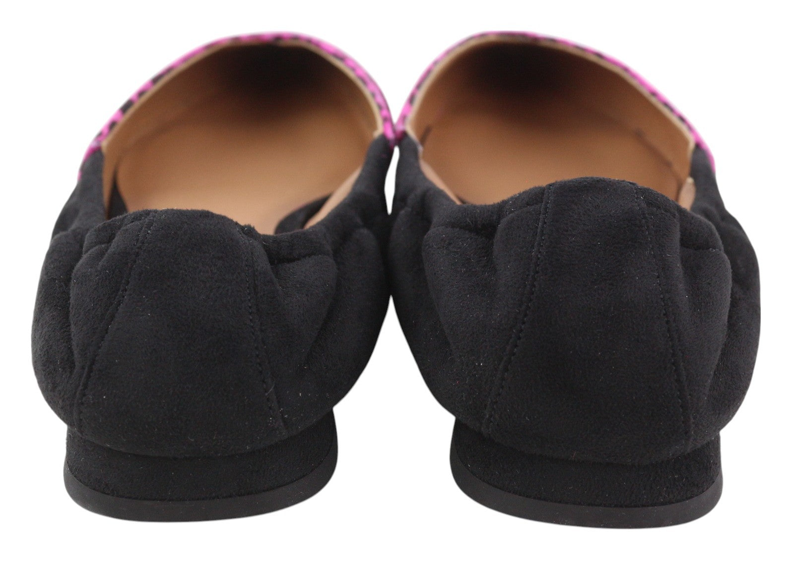 EMPORIO ARMANI X3D244 Women Flats EU37 Pink Leather Pointed Ballerina Pumps