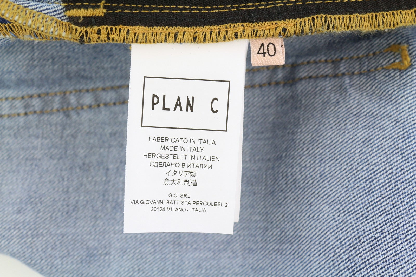 PLAN C Women Shorts 40 Blue Washed Denim Zip Fly Cotton Casual RRP389
