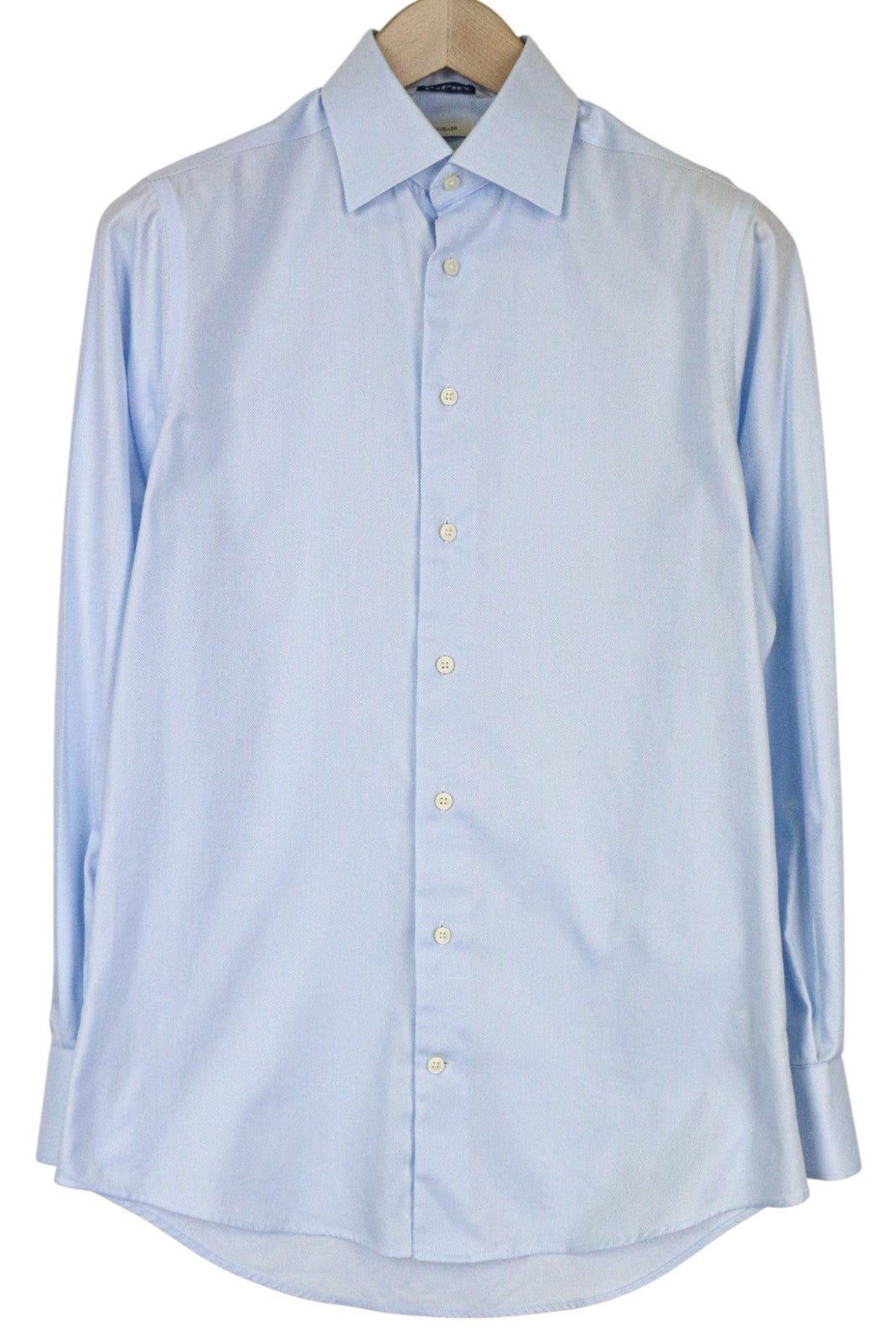 SUITSUPPLY Traveller Men's Shirt 37/14 1/2 Extra Slim Blue Cotton Twill