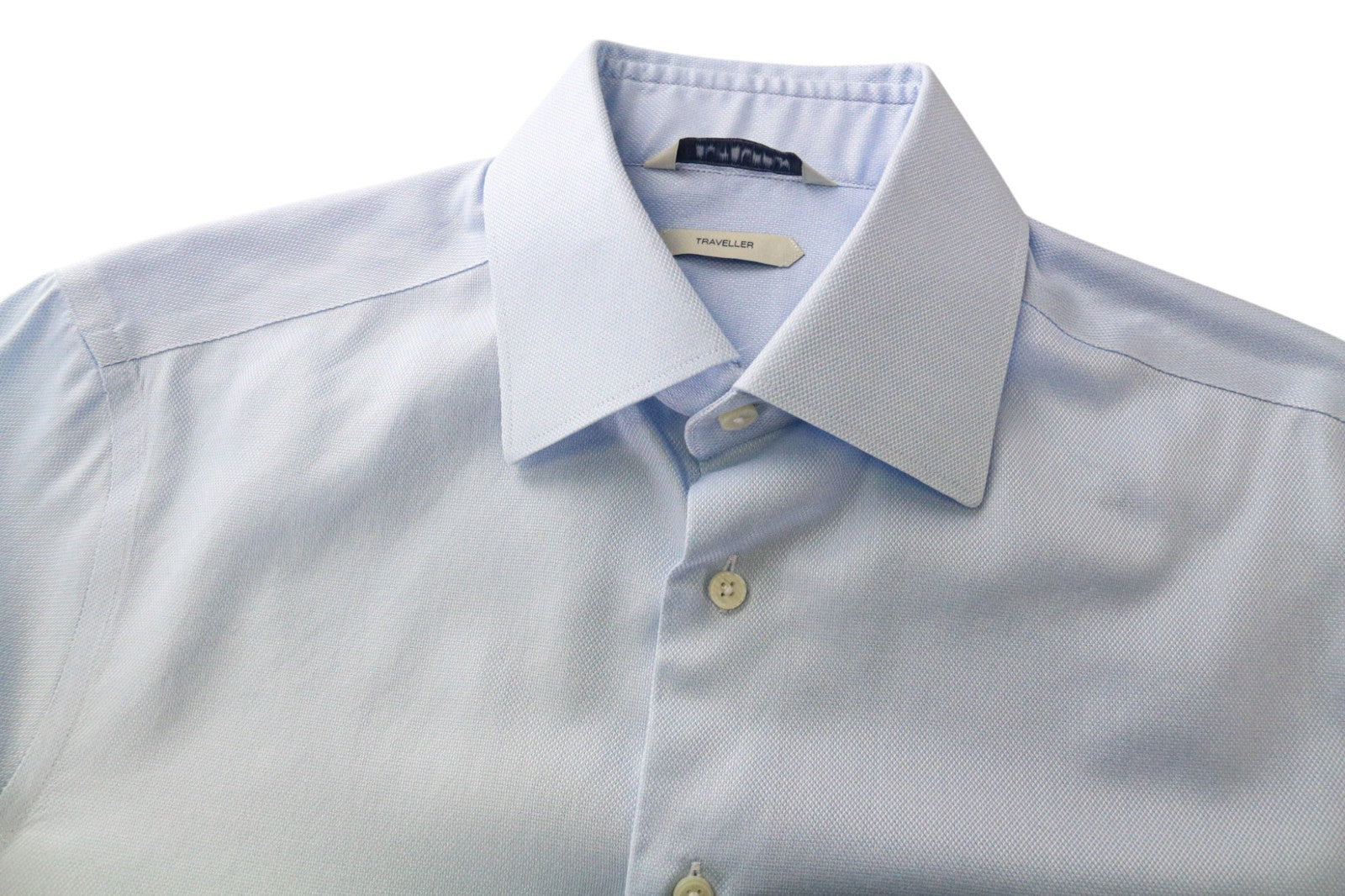 SUITSUPPLY Traveller Men's Shirt 37/14 1/2 Extra Slim Blue Cotton Twill