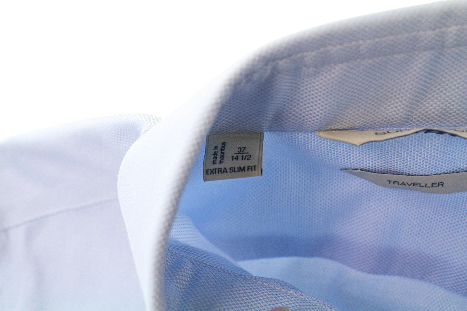 SUITSUPPLY Traveller Men's Shirt 37/14 1/2 Extra Slim Blue Cotton Twill