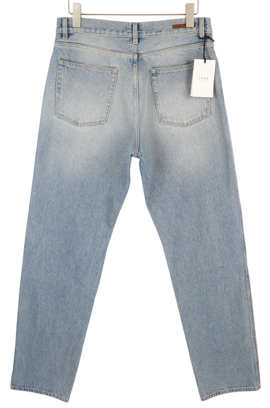 1989 STUDIO Men Jeans W32 Blue Faded Whiskers Tapered Fit Patches Knees FW25