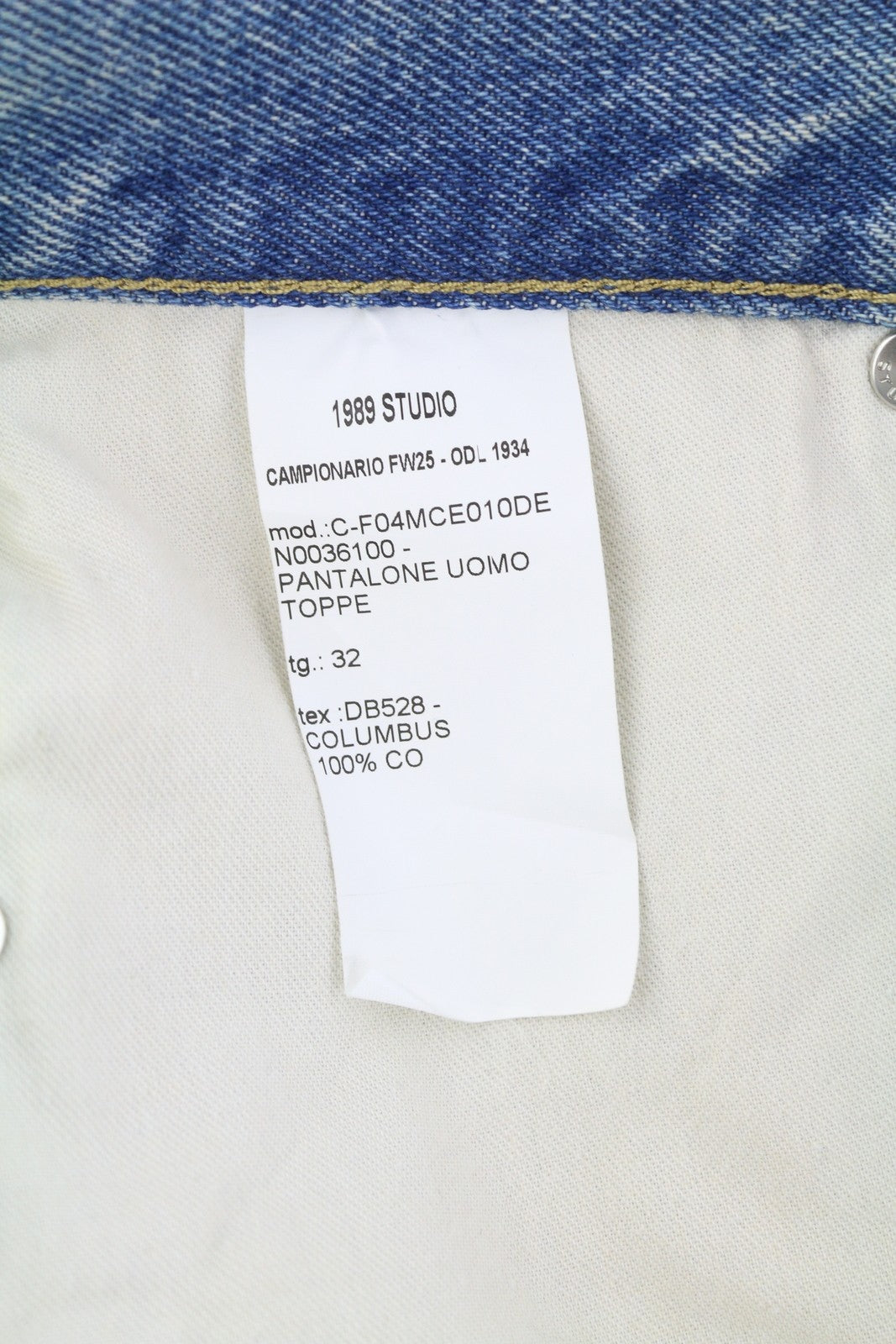 1989 STUDIO Men Jeans W32 Blue Faded Whiskers Tapered Fit Patches Knees FW25