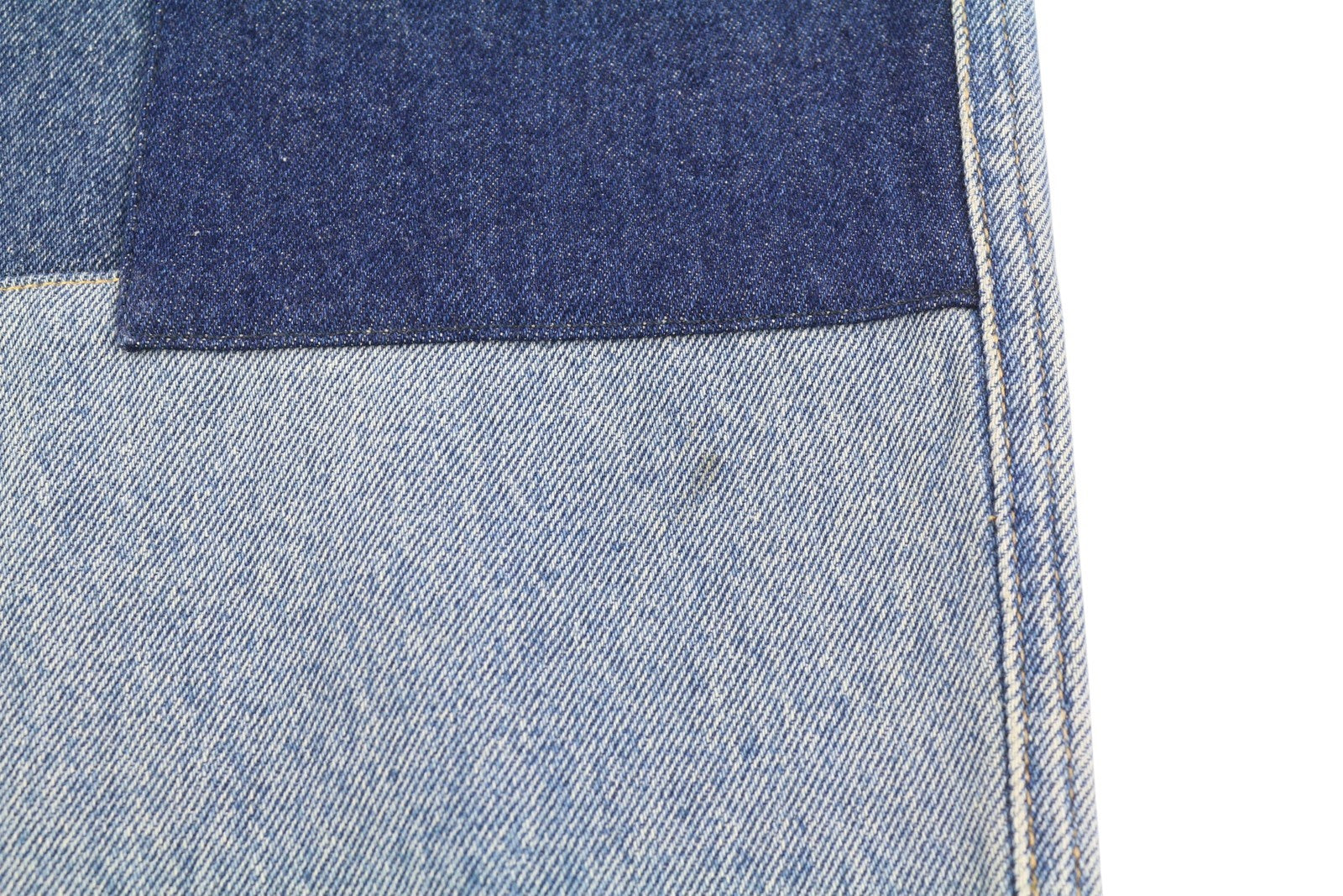 1989 STUDIO Men Jeans W32 Blue Faded Whiskers Tapered Fit Patches Knees FW25