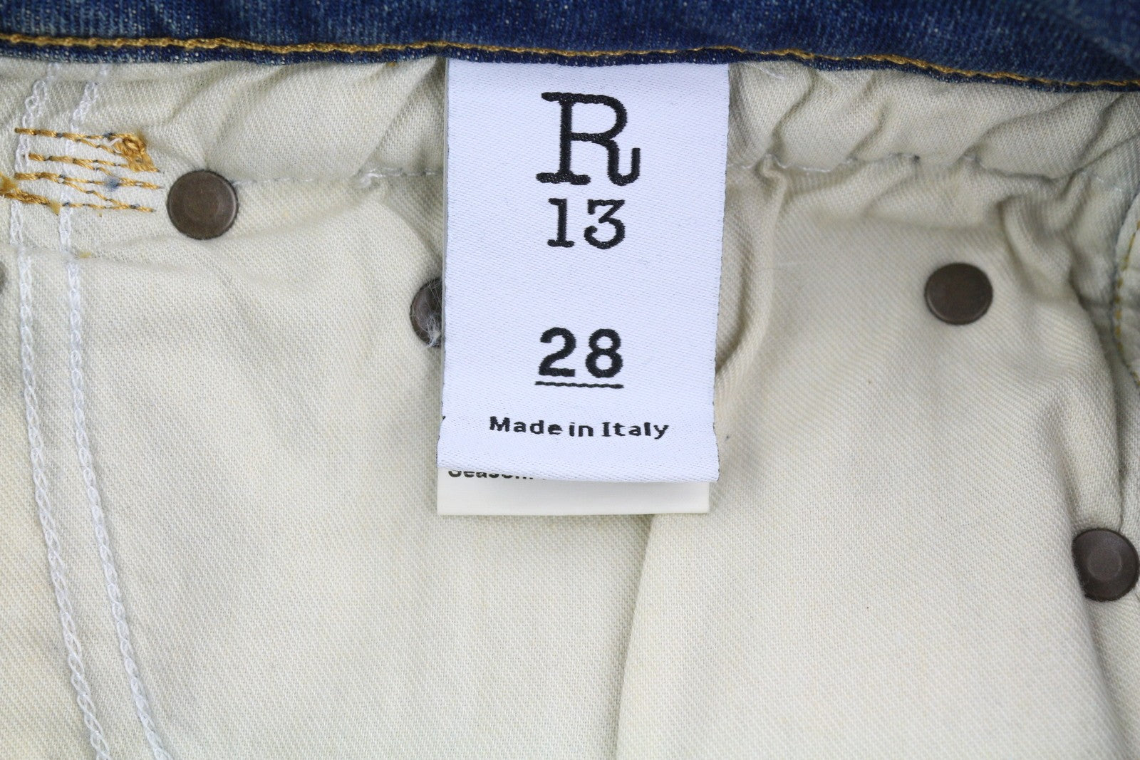 R13 Boy Straight Women Jeans 28 Cropped Ankle Blue Kelly Stretch Washed RRP645