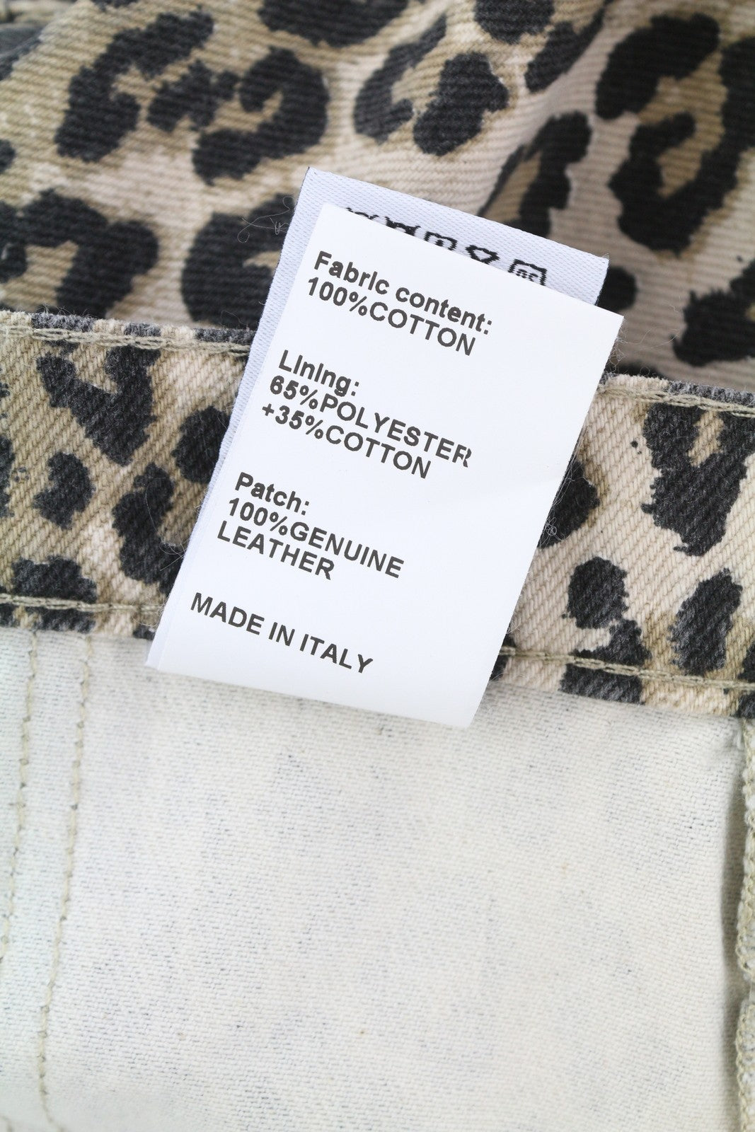 R13 Pouch Pocket Women Shorts 24 Rigid Denim Leopard Print Turn-Up RRP795