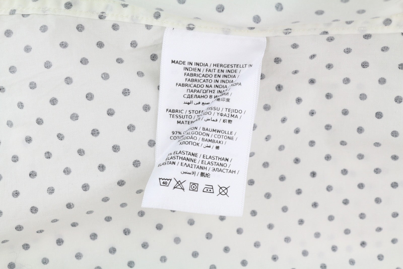 GANT Stretch Broadcloth Dot Women Shirt EU36 White Button-Up Spread Collar