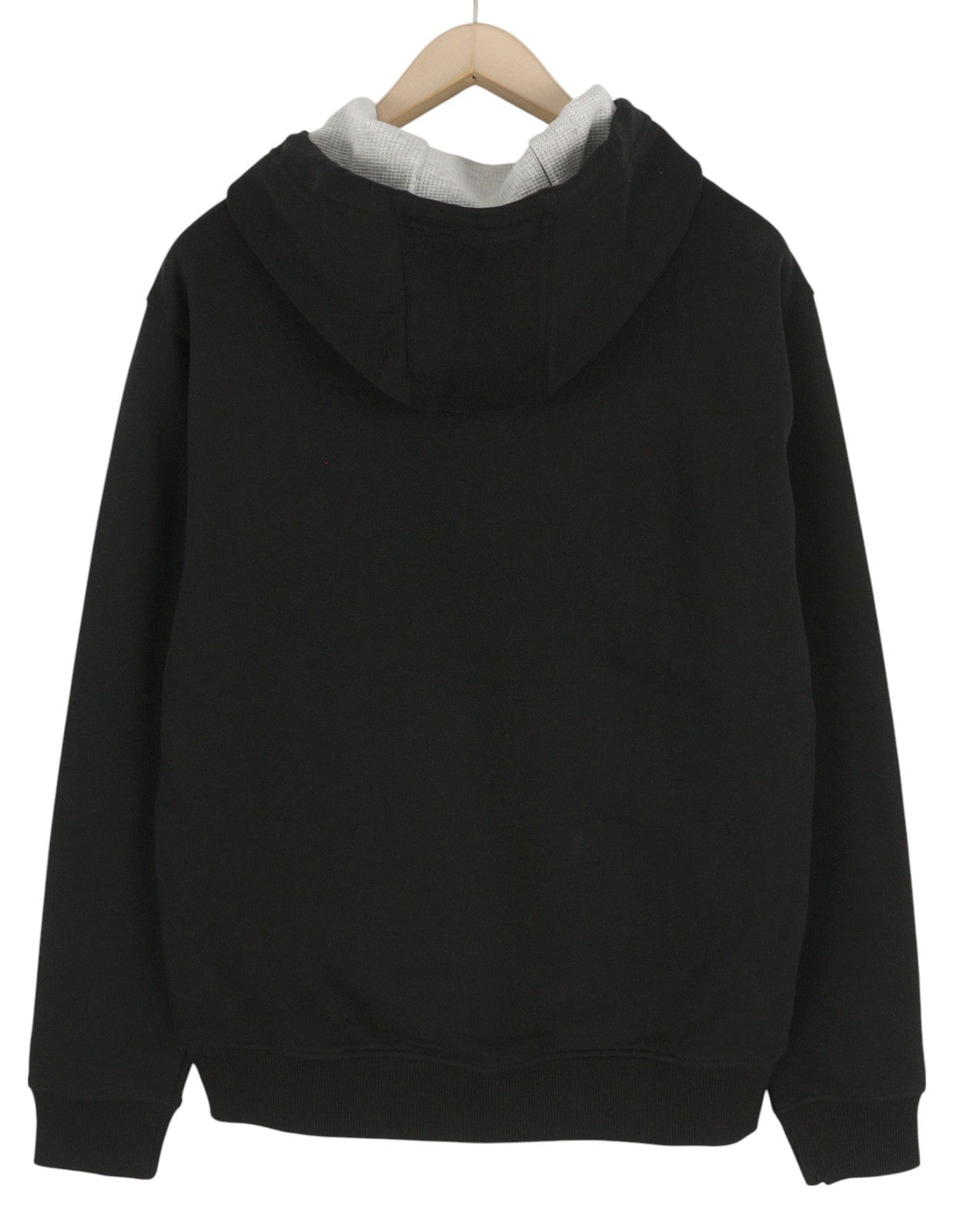 TOMMY HILFIGER Men Hoodie L Black Front Logo Hooded Kangaroo Pocket