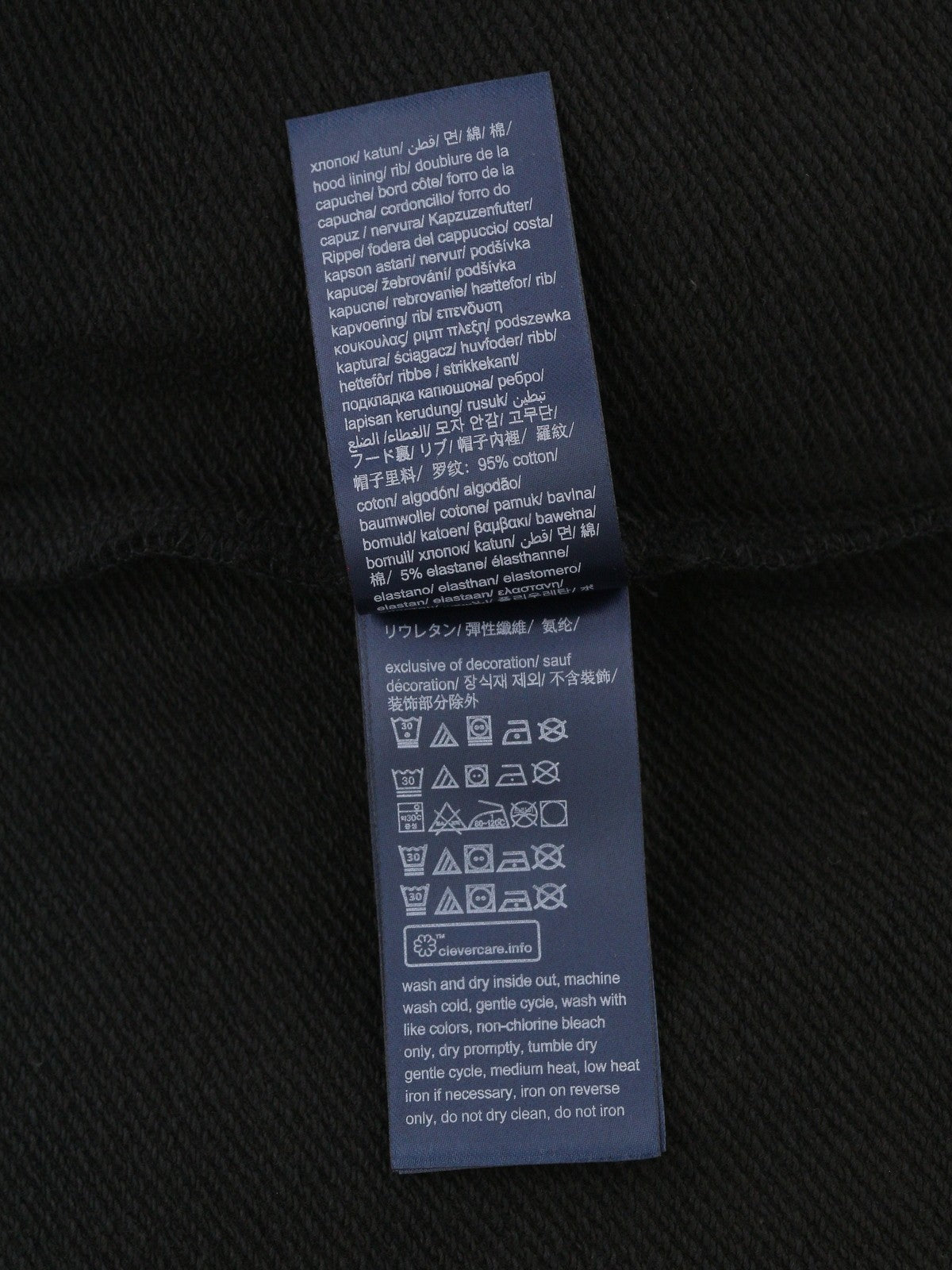 TOMMY HILFIGER Men Hoodie L Black Front Logo Hooded Kangaroo Pocket