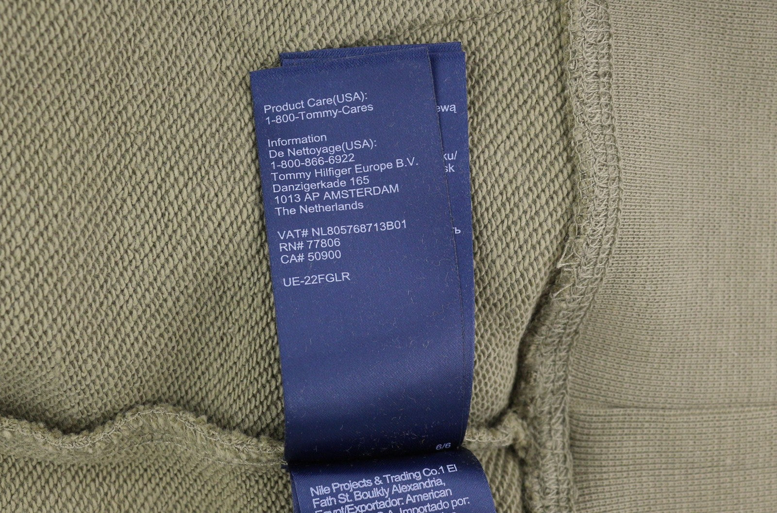 TOMMY HILFIGER Square Logo Men Hoodie L Brown Hooded Kangaroo Pocket