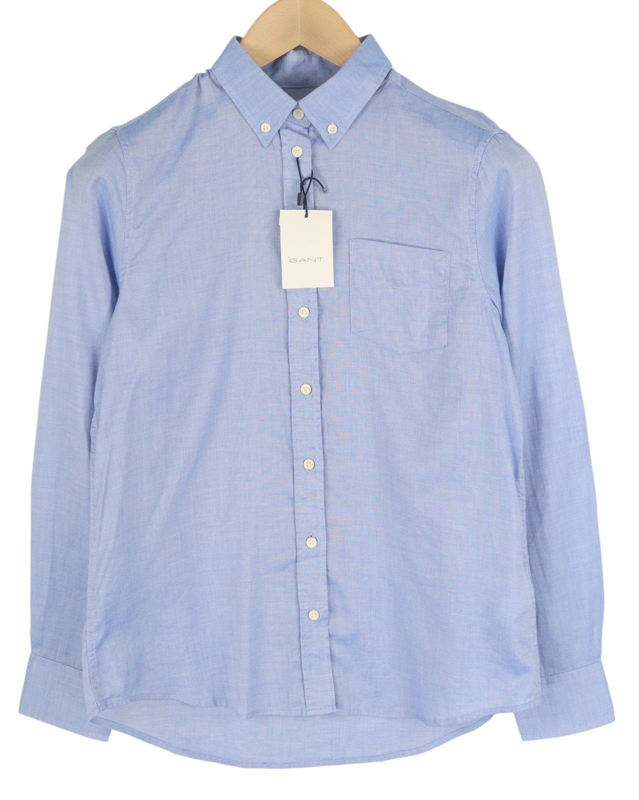 GANT Air Oxford Women Shirt EU34 Blue Button-Down Patch Pocket Casual